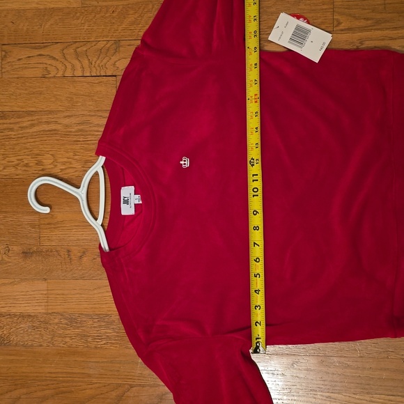 JUICY COUTURE WOMEN'S JUNIOR FUSCIA LONG SLEEVE VELVETEEN PULLOVER CREWNECK SMAL - Picture 10 of 16